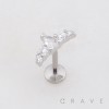 MULTI CZ DROP CROWN TIARA THREADLESS (PUSH IN) 316L SURGICAL STEEL LABRET SET